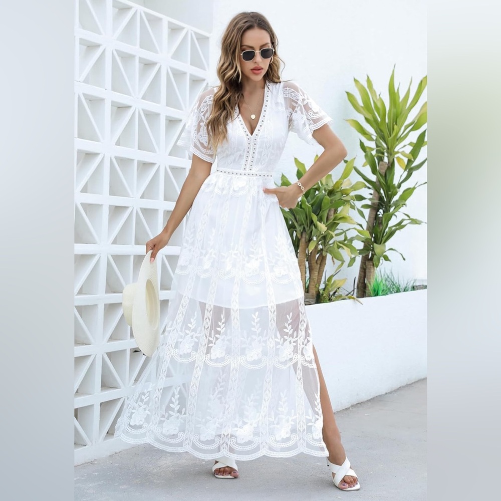 White lace boho dress!